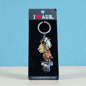 I Love AUS Key Holder with Animal Charms